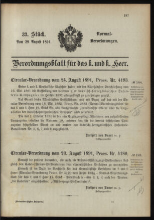 Verordnungsblatt für das Kaiserlich-Königliche Heer 18910829 Seite: 1