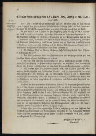 Verordnungsblatt für das Kaiserlich-Königliche Heer 18920116 Seite: 2