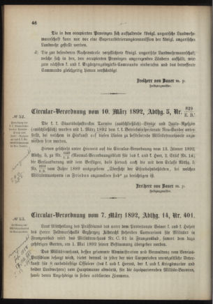 Verordnungsblatt für das Kaiserlich-Königliche Heer 18920312 Seite: 6