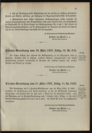 Verordnungsblatt für das Kaiserlich-Königliche Heer 18920405 Seite: 3