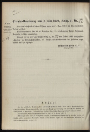 Verordnungsblatt für das Kaiserlich-Königliche Heer 18920609 Seite: 2