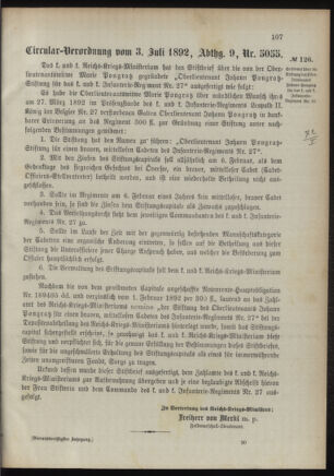 Verordnungsblatt für das Kaiserlich-Königliche Heer 18920711 Seite: 5