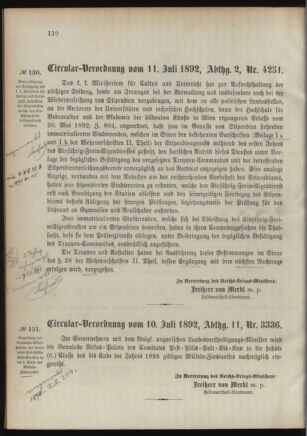 Verordnungsblatt für das Kaiserlich-Königliche Heer 18920721 Seite: 2