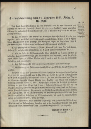 Verordnungsblatt für das Kaiserlich-Königliche Heer 18920924 Seite: 7