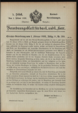 Verordnungsblatt für das Kaiserlich-Königliche Heer