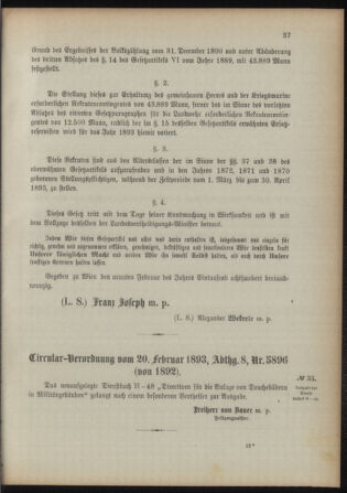 Verordnungsblatt für das Kaiserlich-Königliche Heer 18930315 Seite: 133