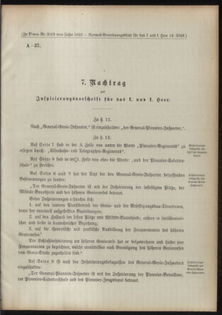 Verordnungsblatt für das Kaiserlich-Königliche Heer 18930427 Seite: 13