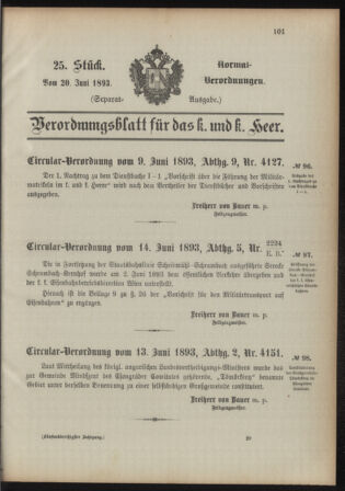 Verordnungsblatt für das Kaiserlich-Königliche Heer 18930620 Seite: 1