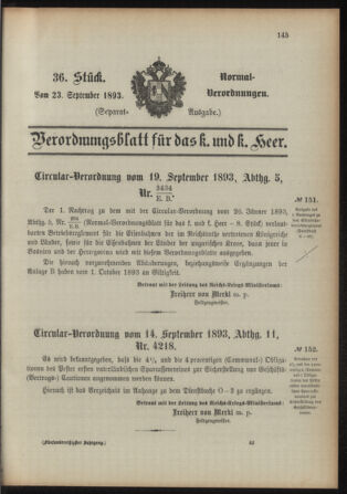 Verordnungsblatt für das Kaiserlich-Königliche Heer