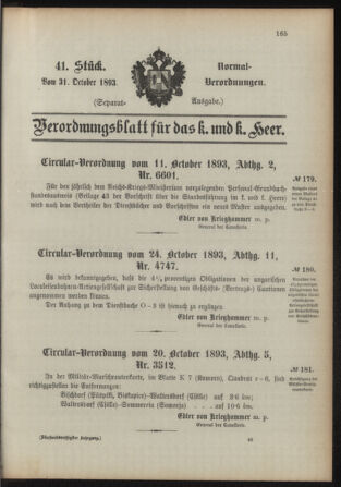 Verordnungsblatt für das Kaiserlich-Königliche Heer 18931031 Seite: 1