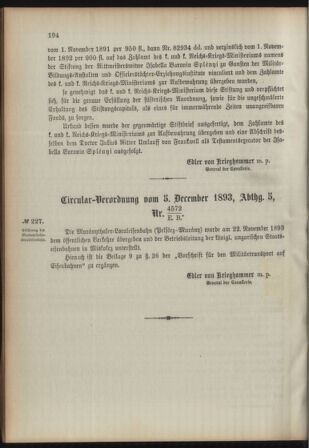 Verordnungsblatt für das Kaiserlich-Königliche Heer 18931209 Seite: 6