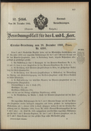 Verordnungsblatt für das Kaiserlich-Königliche Heer 18931230 Seite: 53