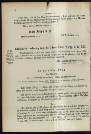 Verordnungsblatt für das Kaiserlich-Königliche Heer 18940201 Seite: 2