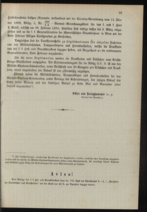 Verordnungsblatt für das Kaiserlich-Königliche Heer 18940221 Seite: 3