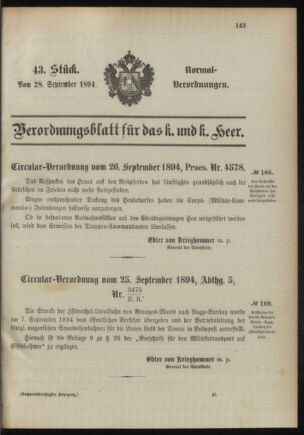 Verordnungsblatt für das Kaiserlich-Königliche Heer