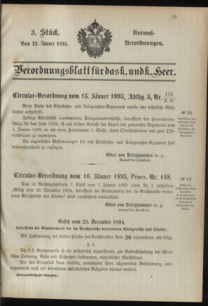 Verordnungsblatt für das Kaiserlich-Königliche Heer 18950123 Seite: 1