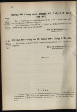 Verordnungsblatt für das Kaiserlich-Königliche Heer 18950211 Seite: 2