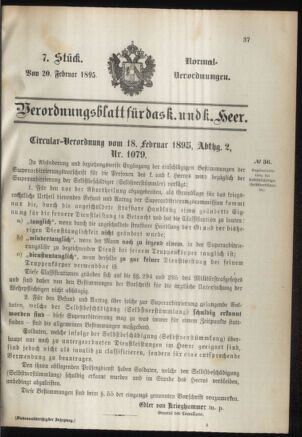 Verordnungsblatt für das Kaiserlich-Königliche Heer