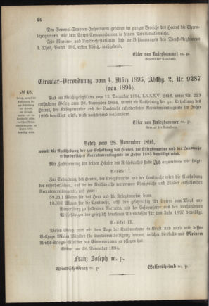 Verordnungsblatt für das Kaiserlich-Königliche Heer 18950315 Seite: 2