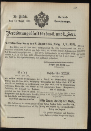 Verordnungsblatt für das Kaiserlich-Königliche Heer