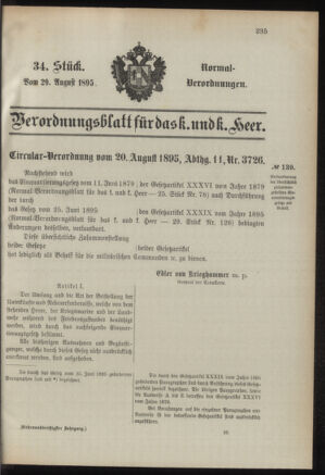 Verordnungsblatt für das Kaiserlich-Königliche Heer 18950829 Seite: 1