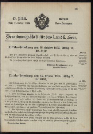 Verordnungsblatt für das Kaiserlich-Königliche Heer 18951018 Seite: 1