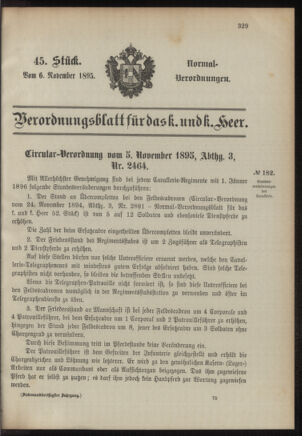 Verordnungsblatt für das Kaiserlich-Königliche Heer 18951106 Seite: 1