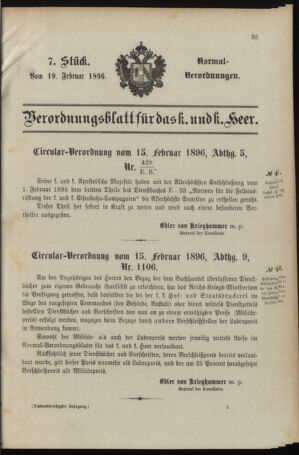 Verordnungsblatt für das Kaiserlich-Königliche Heer