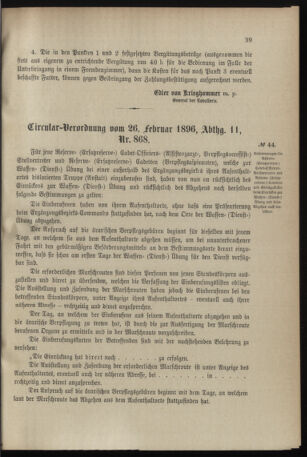 Verordnungsblatt für das Kaiserlich-Königliche Heer 18960227 Seite: 7