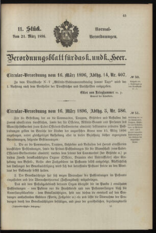 Verordnungsblatt für das Kaiserlich-Königliche Heer