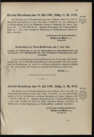 Verordnungsblatt für das Kaiserlich-Königliche Heer 18960718 Seite: 3