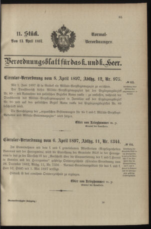 Verordnungsblatt für das Kaiserlich-Königliche Heer