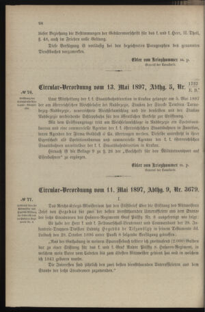 Verordnungsblatt für das Kaiserlich-Königliche Heer 18970515 Seite: 2