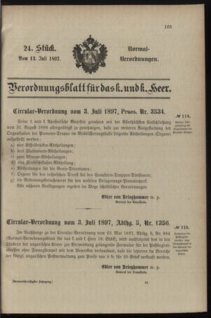 Verordnungsblatt für das Kaiserlich-Königliche Heer