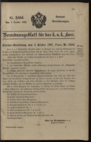 Verordnungsblatt für das Kaiserlich-Königliche Heer 18971008 Seite: 1