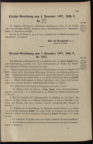 Verordnungsblatt für das Kaiserlich-Königliche Heer 18971117 Seite: 7