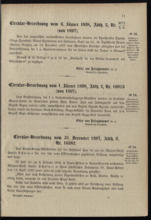 Verordnungsblatt für das Kaiserlich-Königliche Heer 18980111 Seite: 3