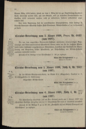 Verordnungsblatt für das Kaiserlich-Königliche Heer 18980111 Seite: 8