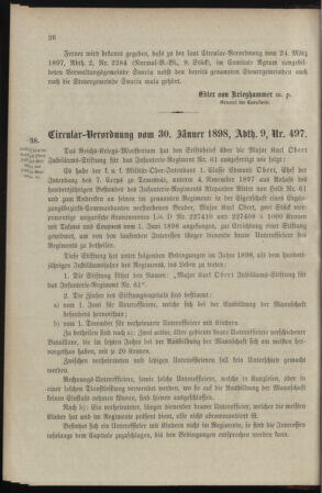 Verordnungsblatt für das Kaiserlich-Königliche Heer 18980209 Seite: 6