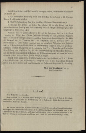 Verordnungsblatt für das Kaiserlich-Königliche Heer 18980209 Seite: 7