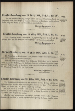 Verordnungsblatt für das Kaiserlich-Königliche Heer 18980329 Seite: 7