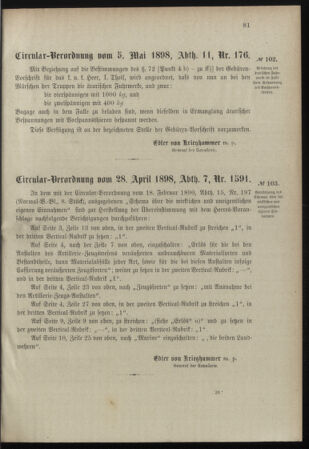 Verordnungsblatt für das Kaiserlich-Königliche Heer 18980507 Seite: 3