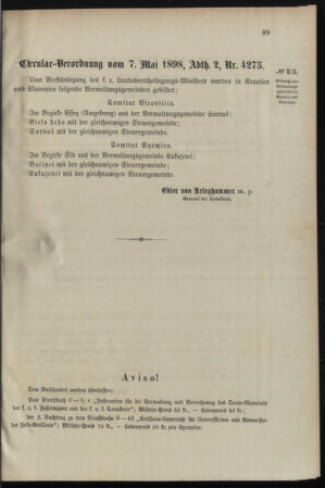 Verordnungsblatt für das Kaiserlich-Königliche Heer 18980516 Seite: 3