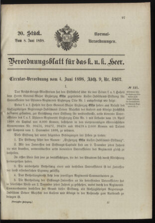 Verordnungsblatt für das Kaiserlich-Königliche Heer