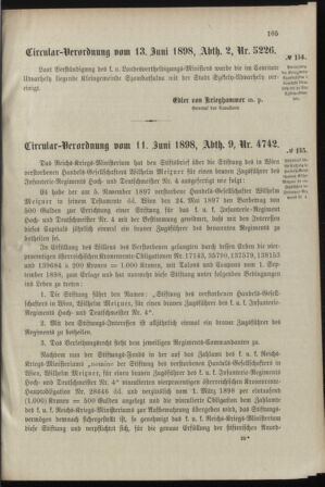 Verordnungsblatt für das Kaiserlich-Königliche Heer 18980618 Seite: 3