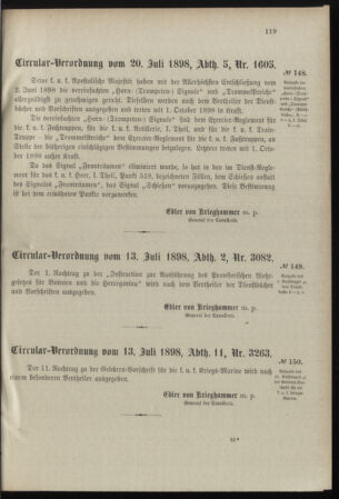 Verordnungsblatt für das Kaiserlich-Königliche Heer 18980728 Seite: 7