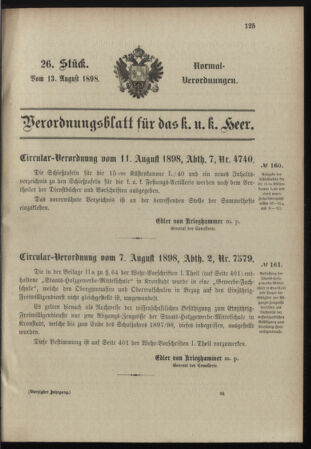 Verordnungsblatt für das Kaiserlich-Königliche Heer