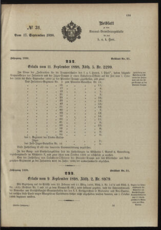 Verordnungsblatt für das Kaiserlich-Königliche Heer 18980917 Seite: 5