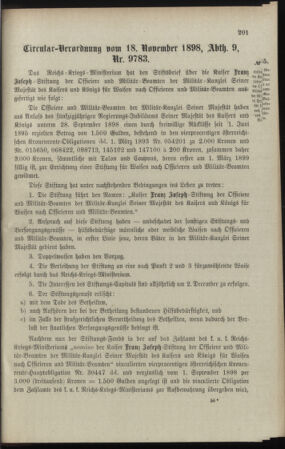 Verordnungsblatt für das Kaiserlich-Königliche Heer 18981126 Seite: 11