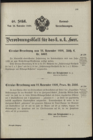 Verordnungsblatt für das Kaiserlich-Königliche Heer 18981126 Seite: 5